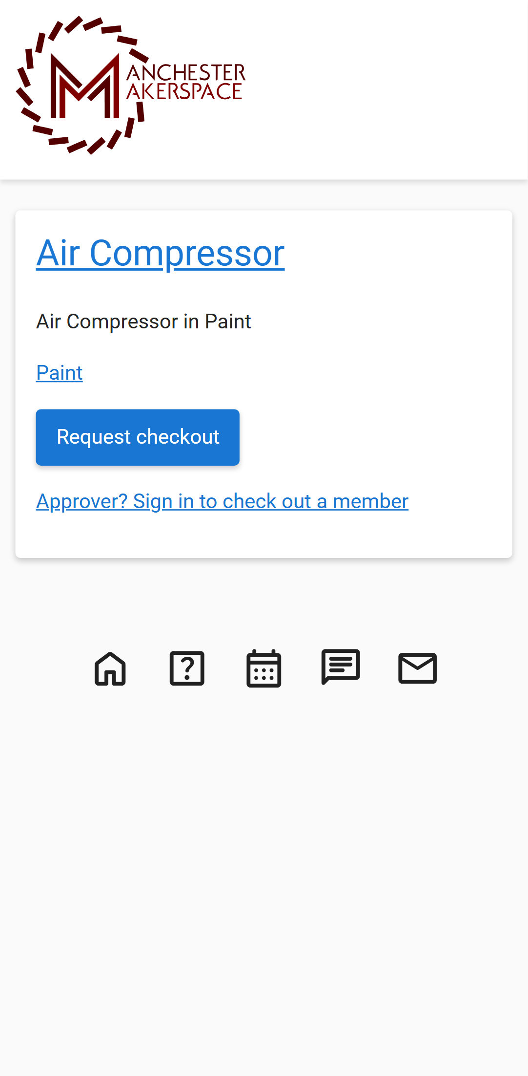 The tool page after scanning the sign, with the approver sign-in link