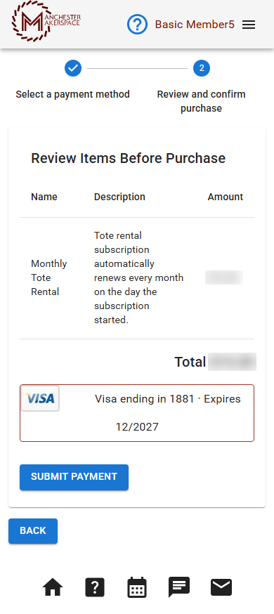 Review and submit payment